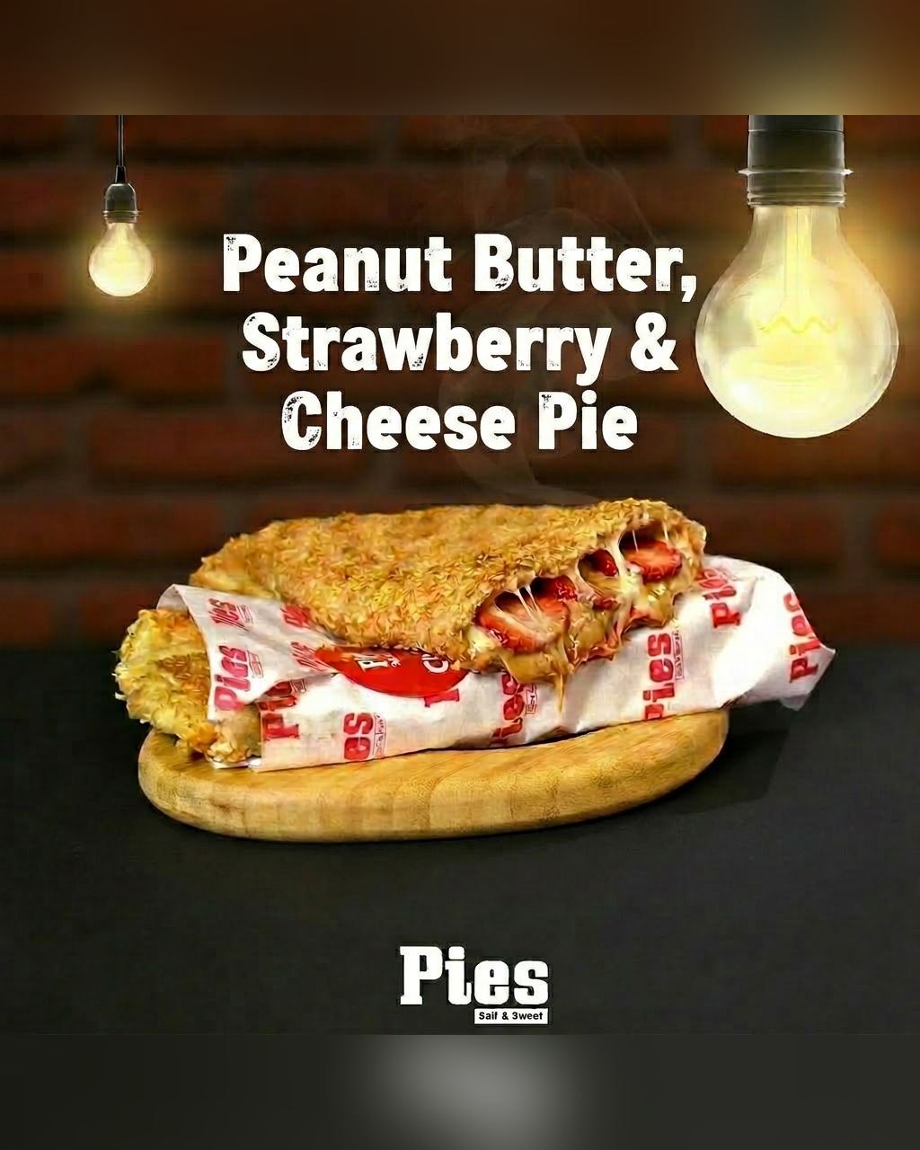 Peanut Butter, Strawberry & Cheese Pie